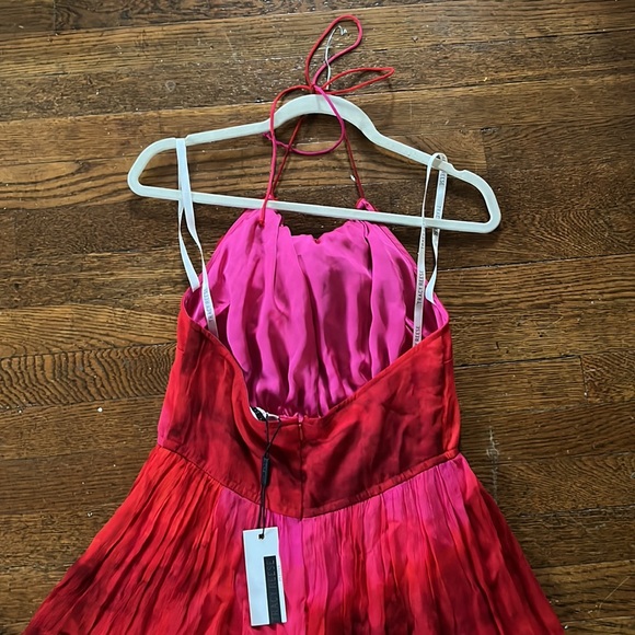 TRACY REESE Anthropologie Cascade Halter Dress Red Ombré - Picture 8 of 13